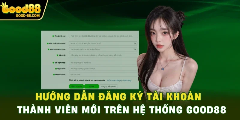 Hướng dẫn đăng ký tài khoản thành viên mới trên hệ thống Good88